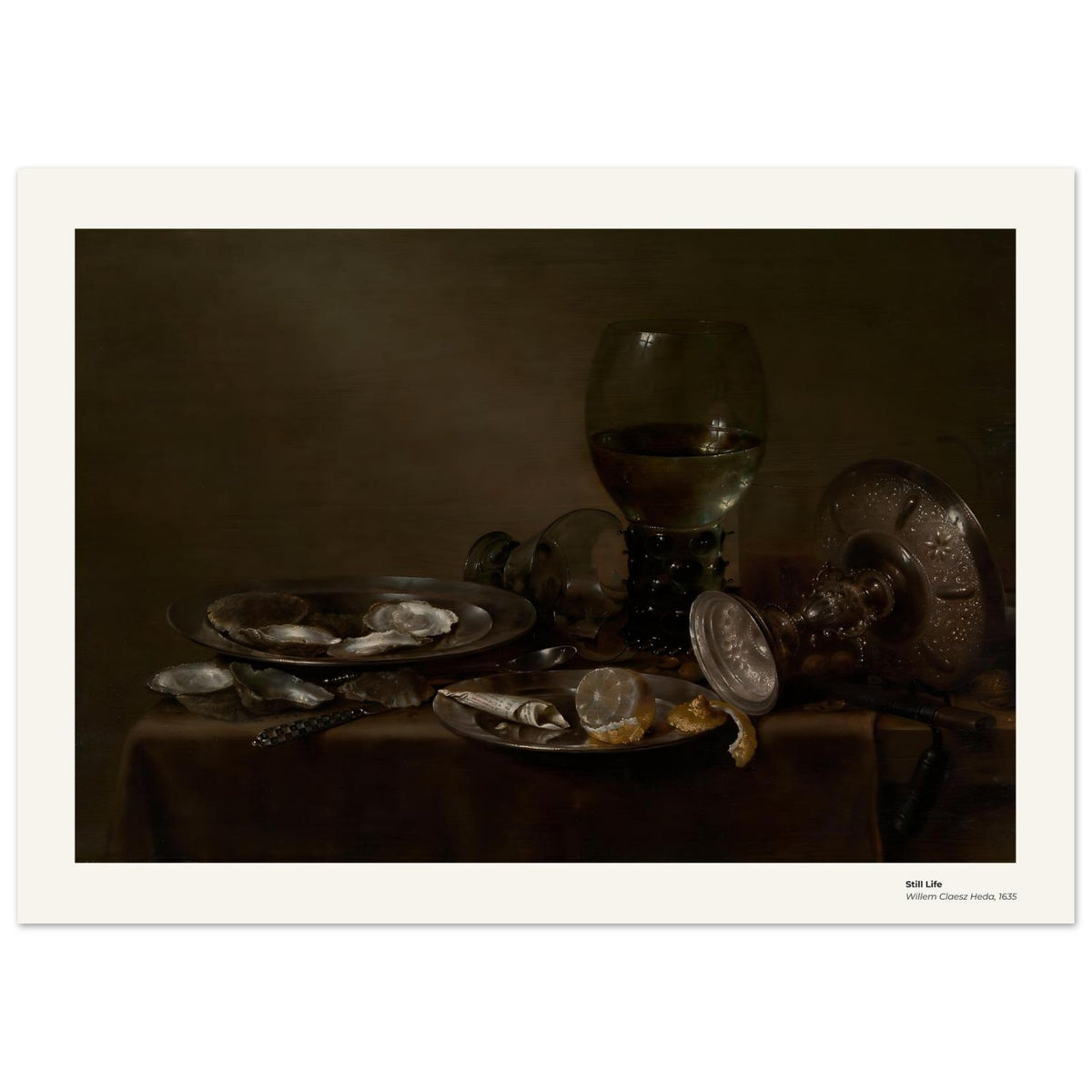 Nature morte – Willem Claesz Heda, détail de la reproduction