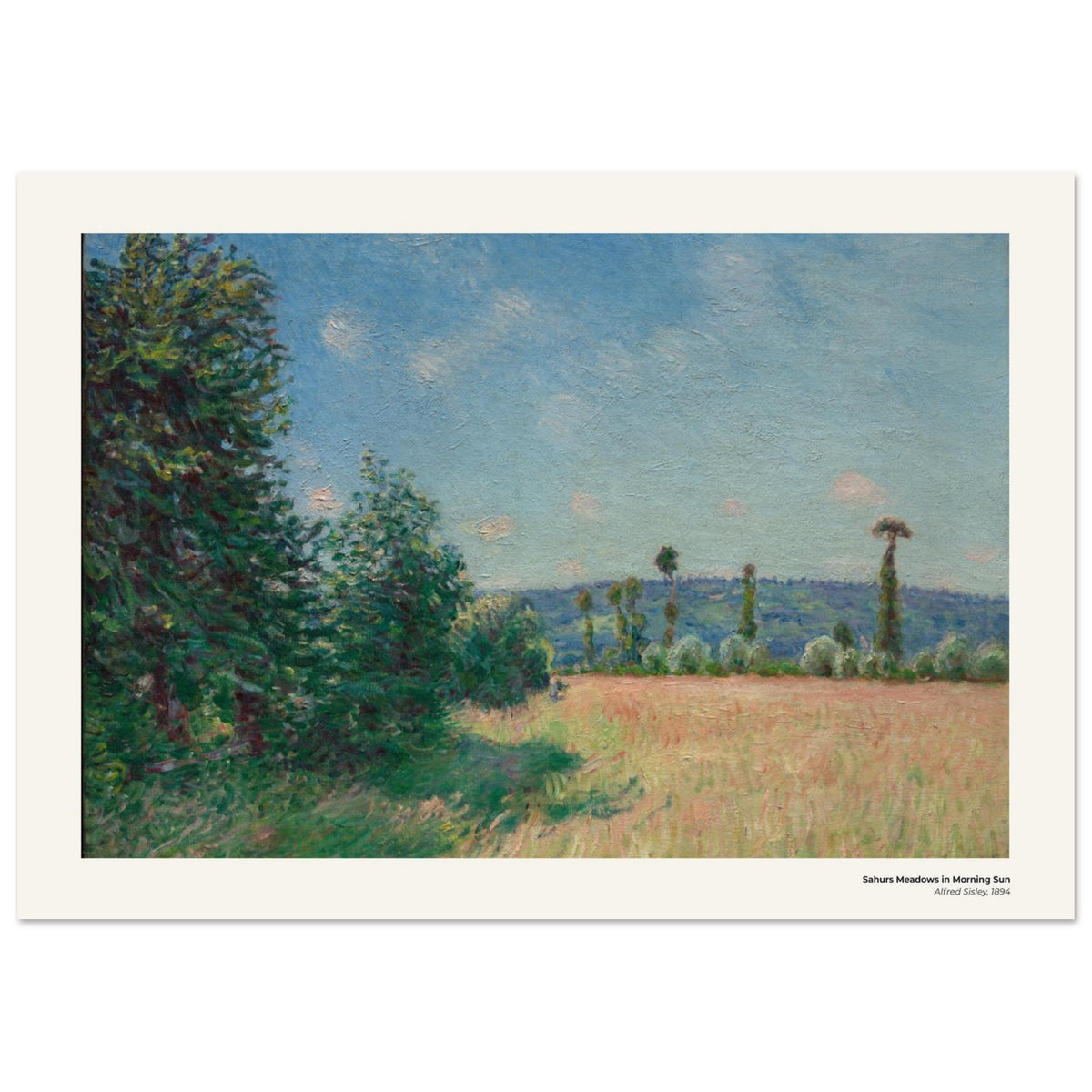 Les prairies de Sahurs sous le soleil du matin – Alfred Sisley, reproduction d'art