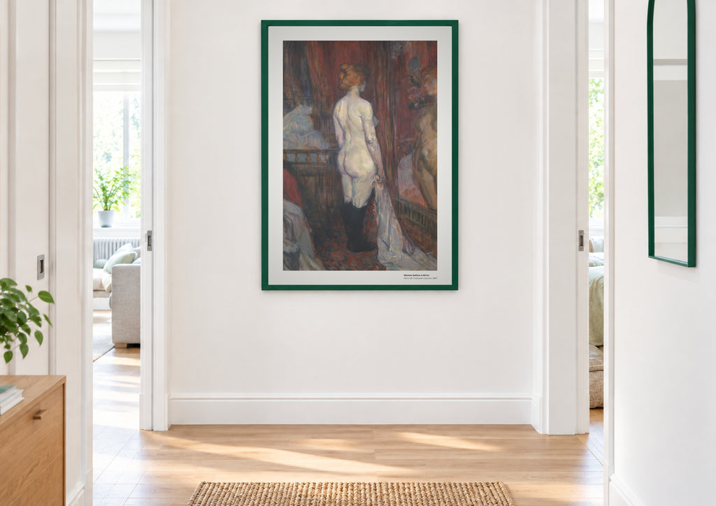Femme devant un miroir – Henri de Toulouse-Lautrec, aperçu encadré en situation