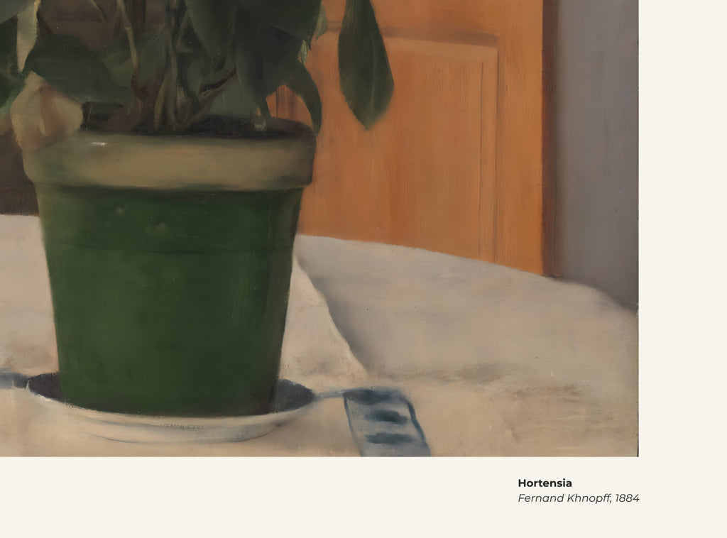Hortensia – Fernand Khnopff, avec légende titre et artiste