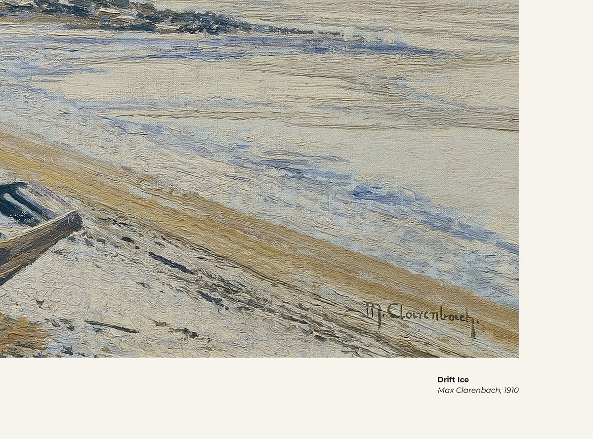 Glaces dérivantes – Max Clarenbach, avec légende titre et artiste
