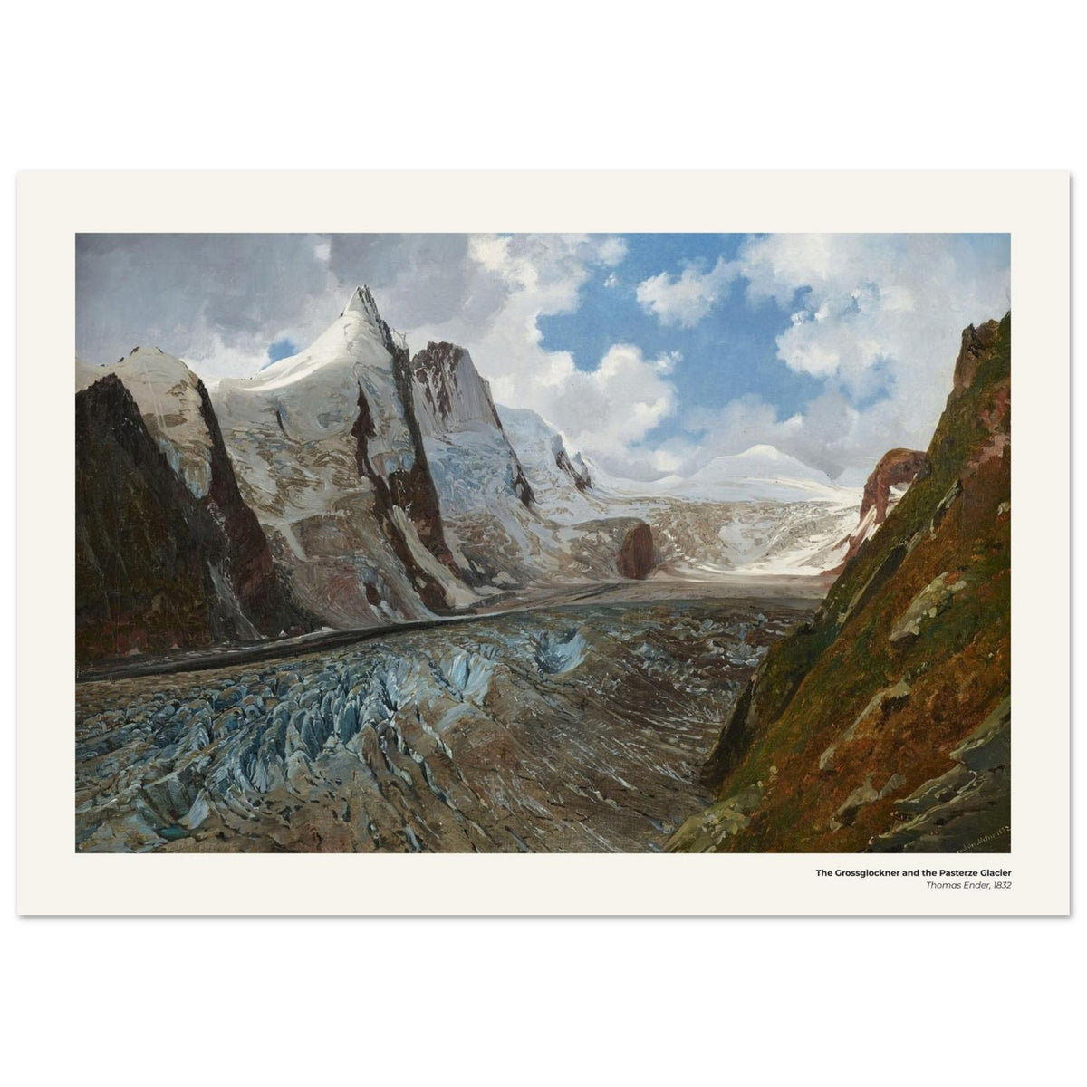 Le Grossglockner et le glacier de la Pasterze – Thomas Ender, reproduction d'art
