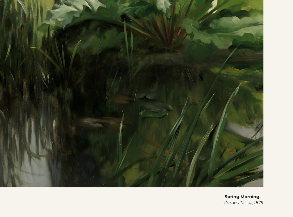 Matin de printemps – James Tissot, avec légende titre et artiste