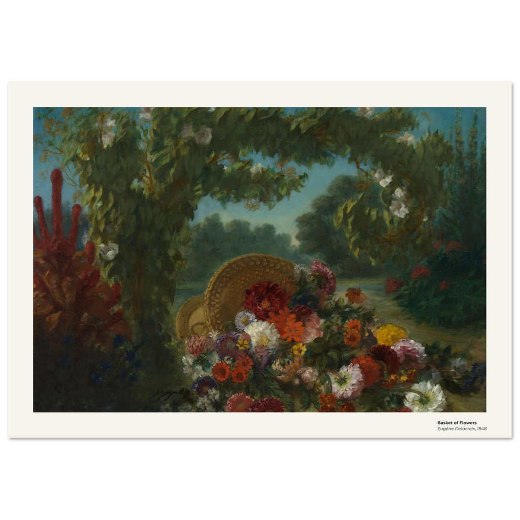 Panier de fleurs – Eugène Delacroix, détail de la reproduction