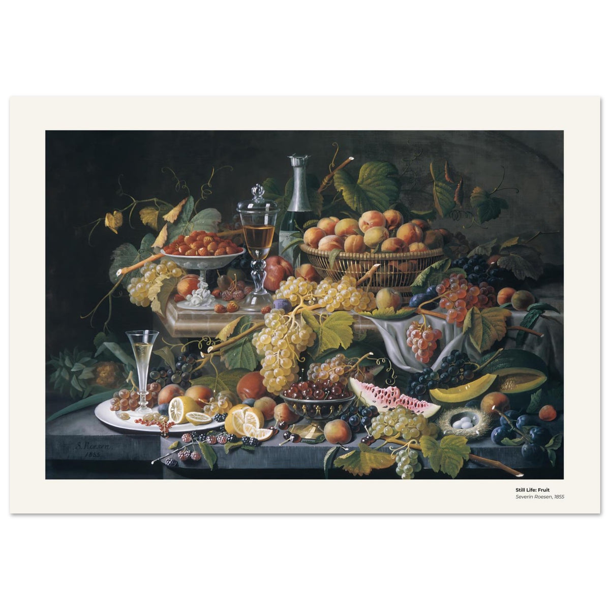 Nature morte : Fruits – Severin Roesen, reproduction d'art