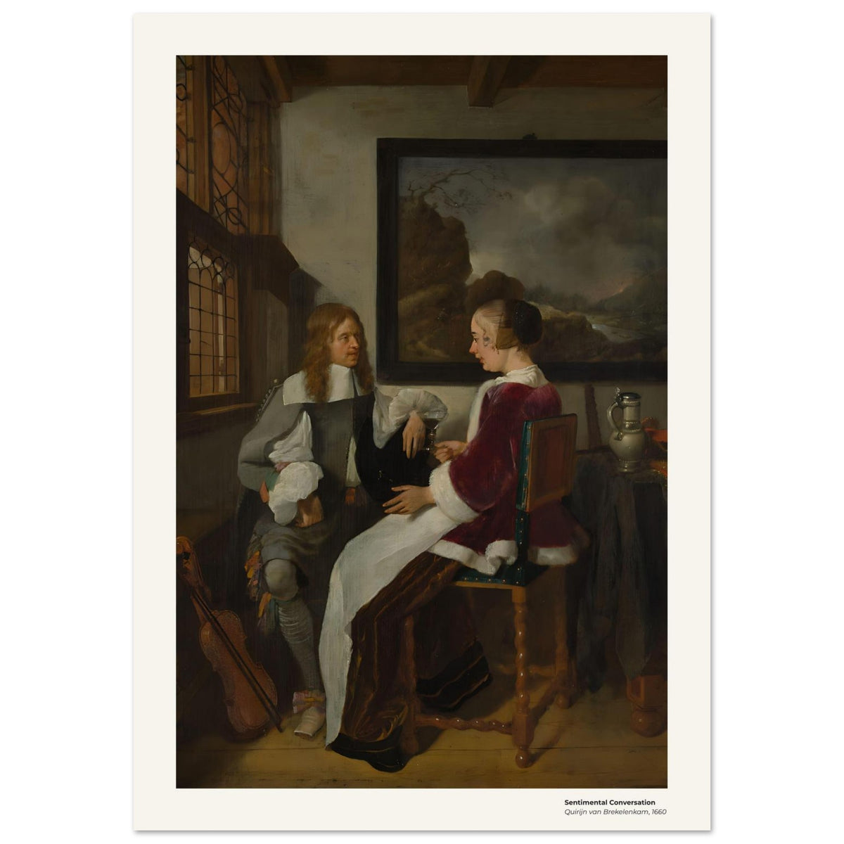 Conversation sentimentale – Quirijn van Brekelenkam, reproduction d'art