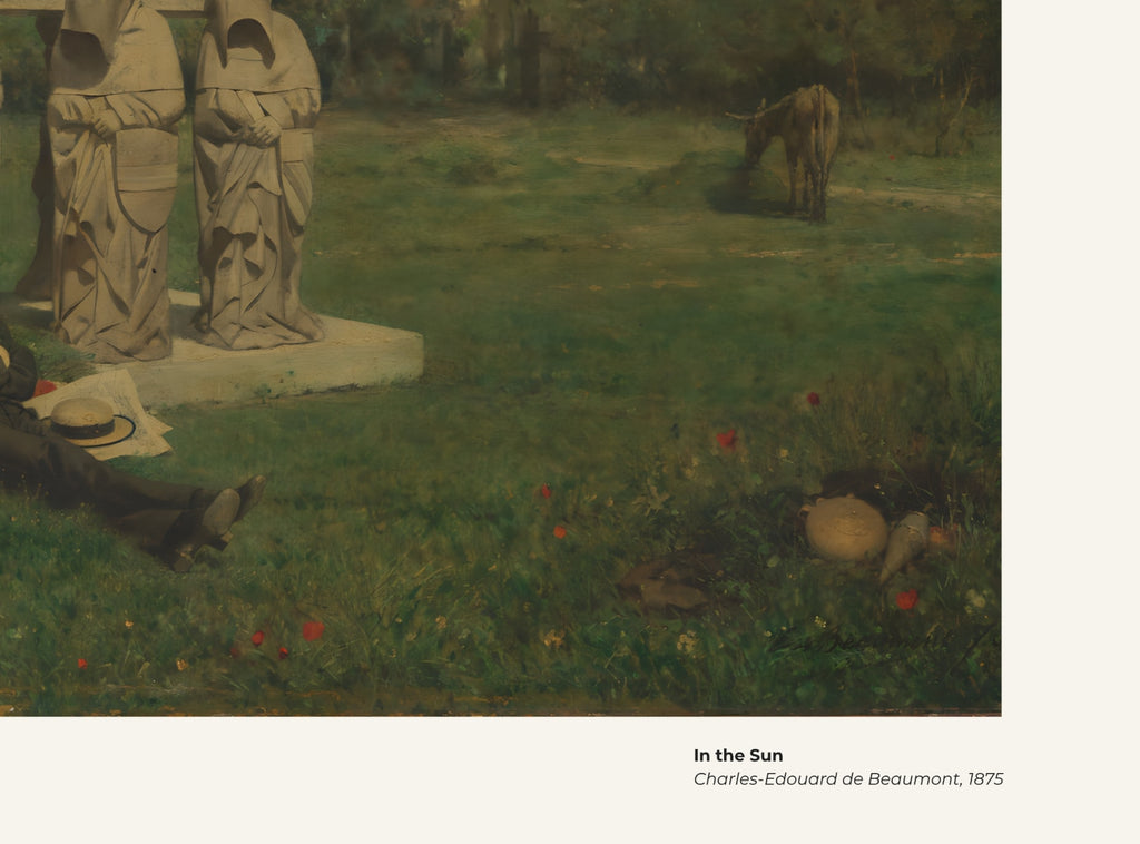 Au soleil – Charles-Édouard de Beaumont, avec légende titre et artiste