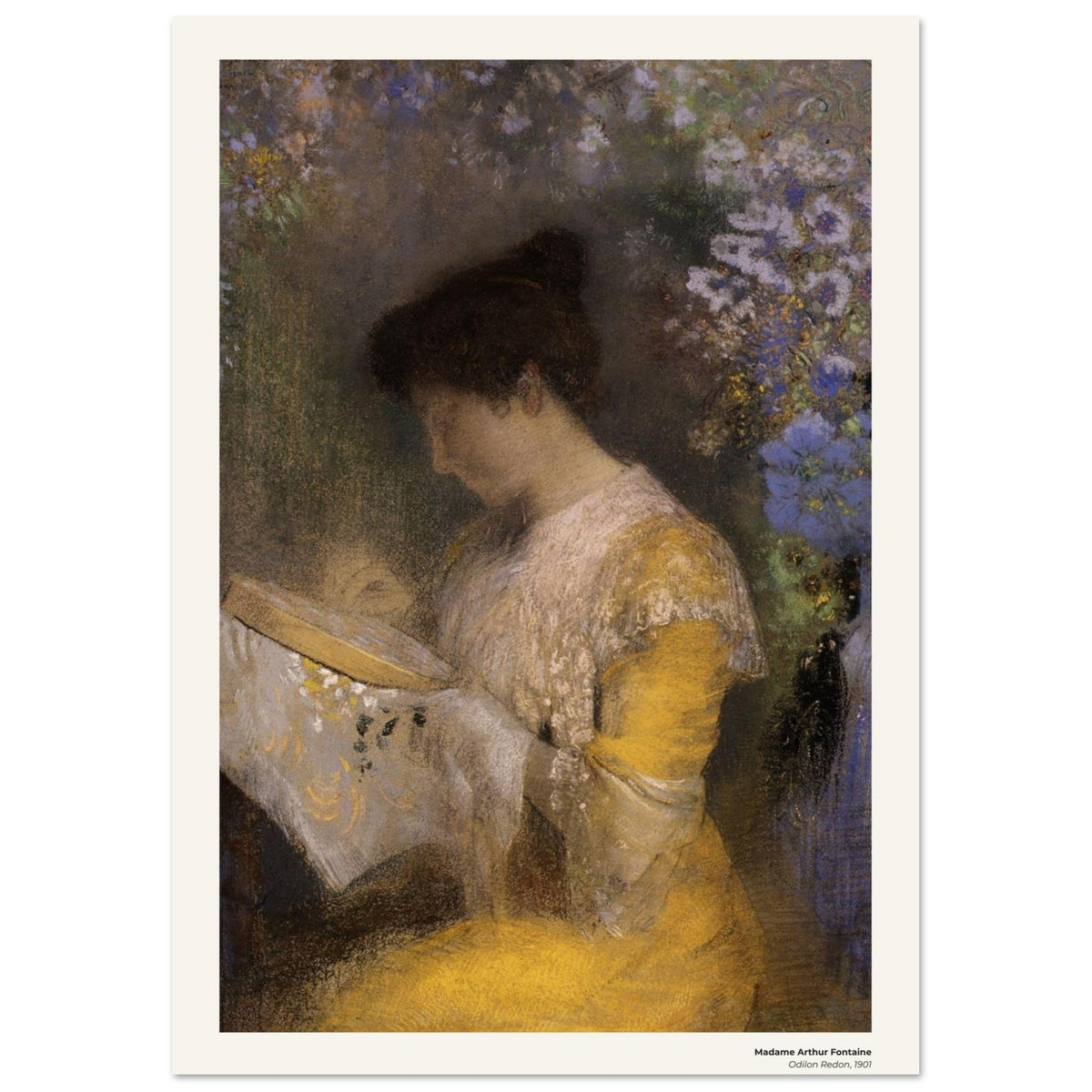 Madame Arthur Fontaine – Odilon Redon, détail de la reproduction