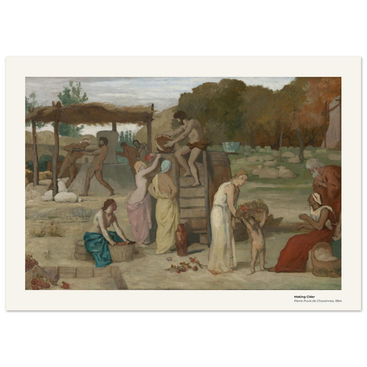 Fabriquer du cidre – Pierre Puvis de Chavannes, détail de la reproduction