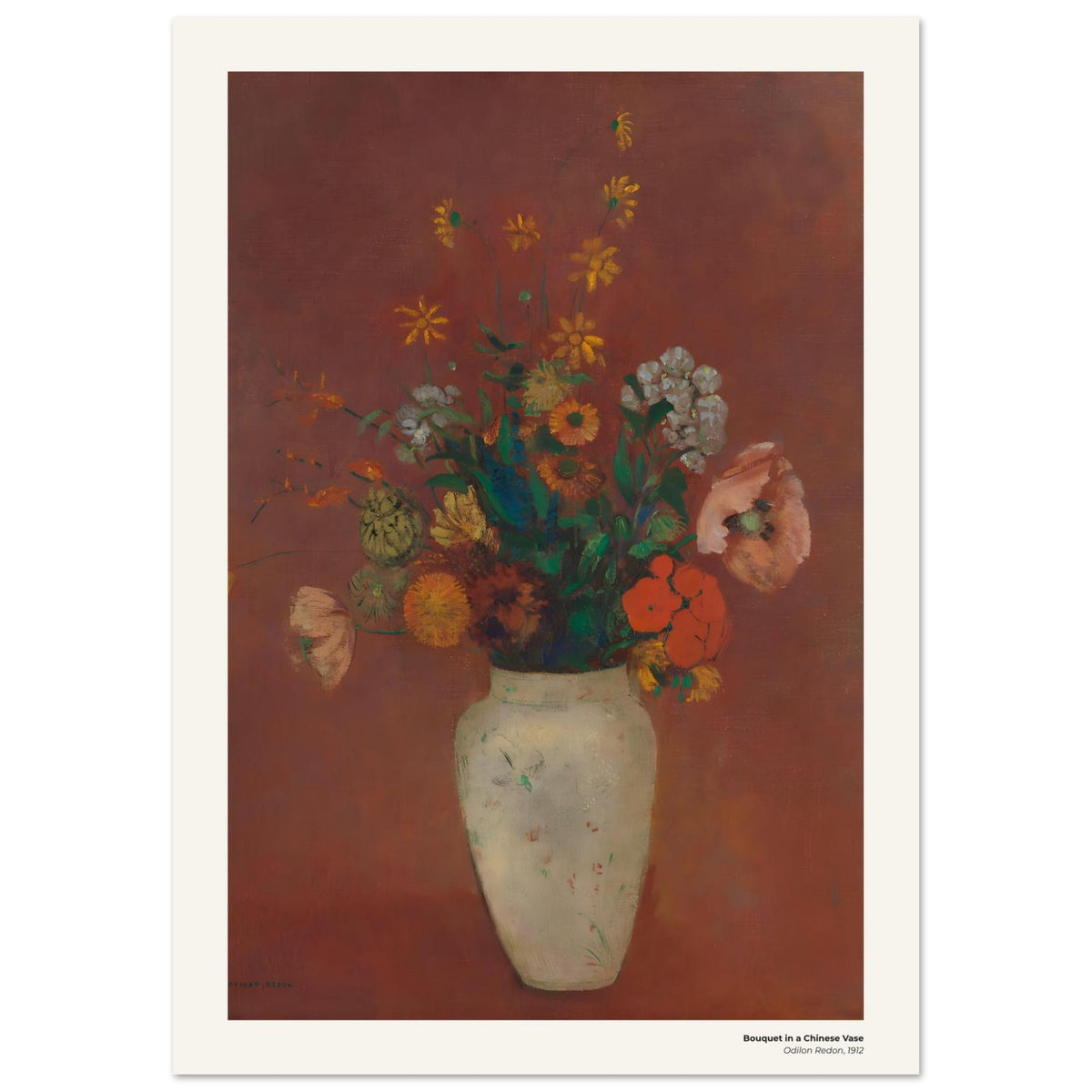 Bouquet dans un vase chinois – Odilon Redon, reproduction d'art
