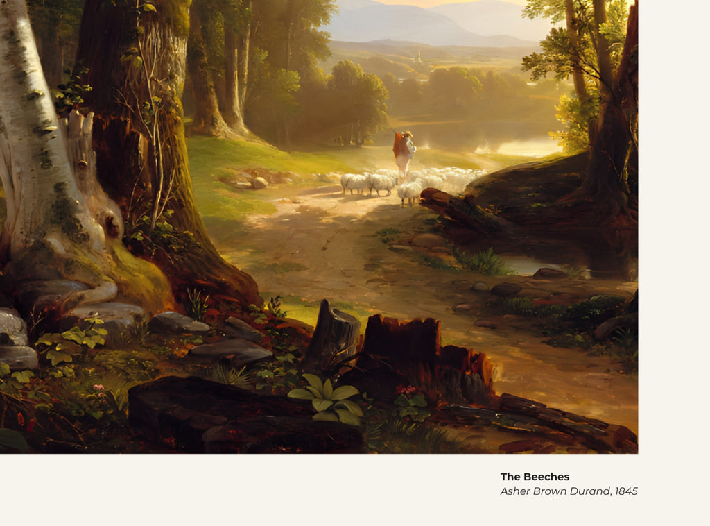 Les hêtres – Asher Brown Durand, avec légende titre et artiste