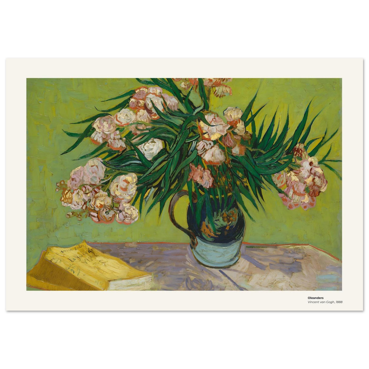 Lauriers-roses – Vincent van Gogh, détail de la reproduction