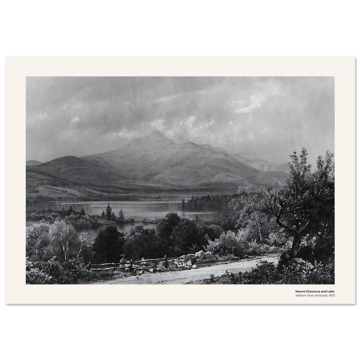 Le mont Chocorua et le lac – William Trost Richards, détail de la reproduction