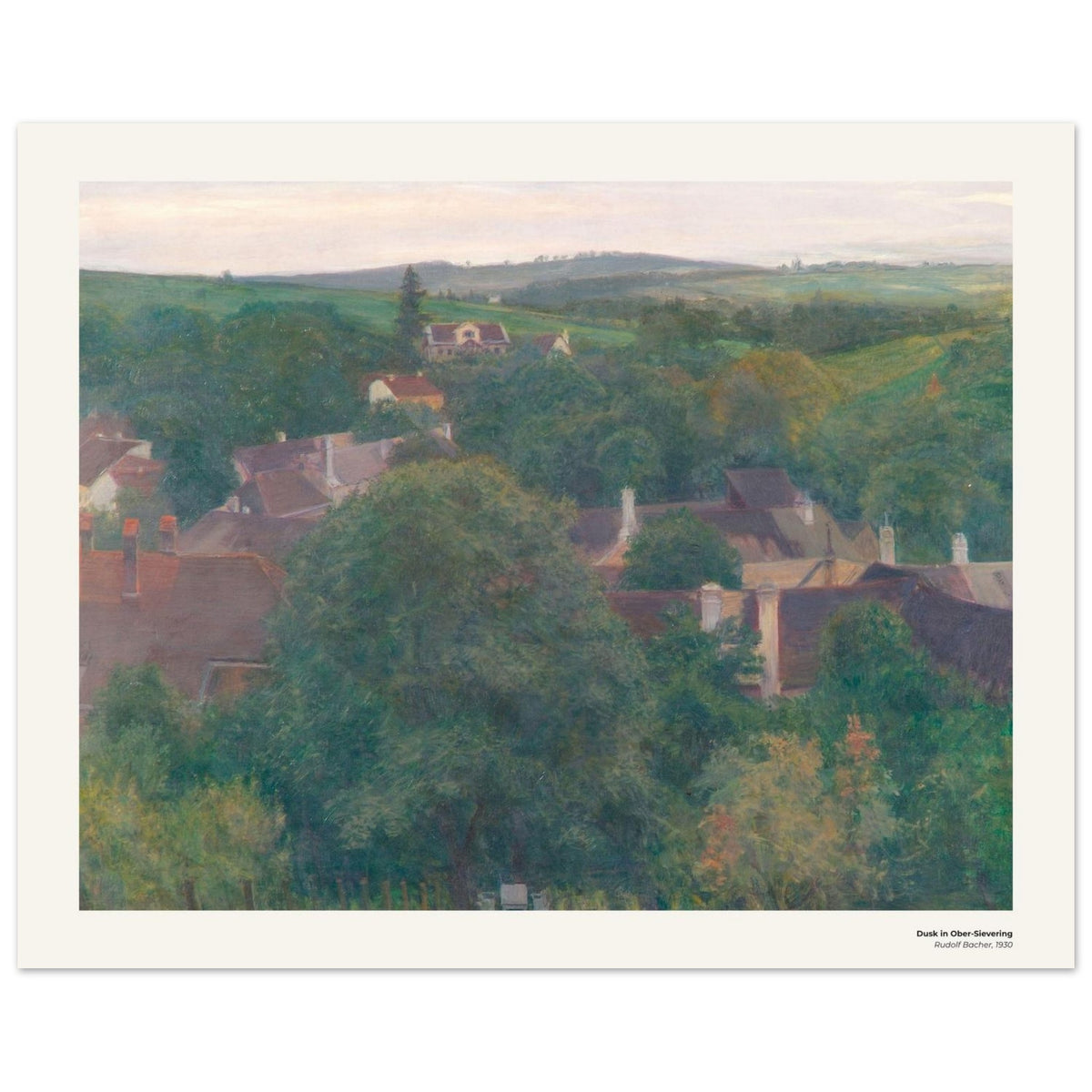Crépuscule à Ober-Sievering – Rudolf Bacher, reproduction d'art