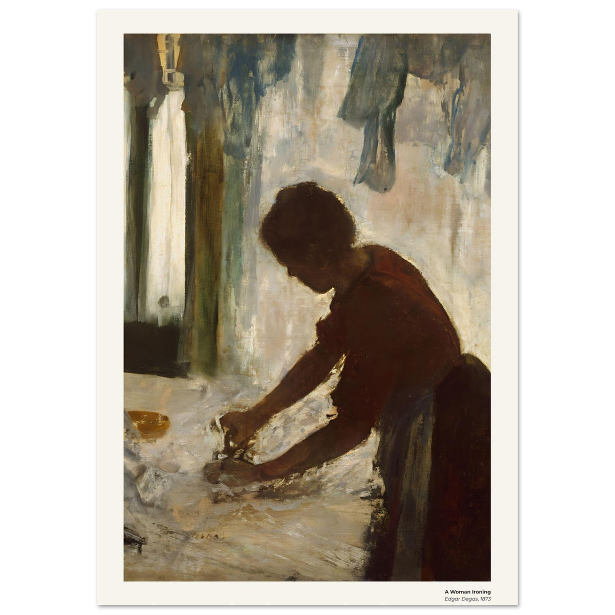 Femme repassant – Edgar Degas, détail de la reproduction