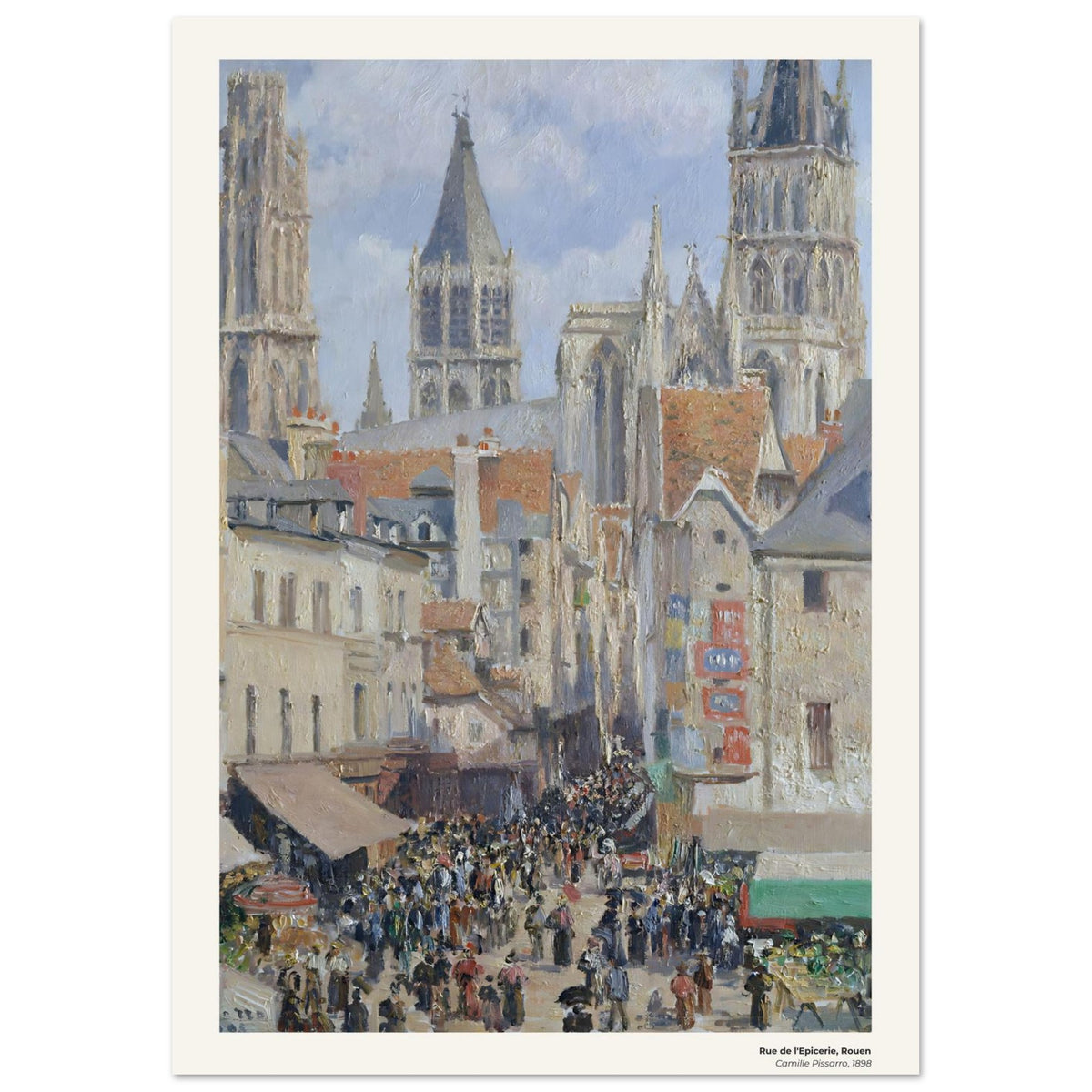 Rue de l'Epicerie, Rouen – Camille Pissarro, détail de la reproduction