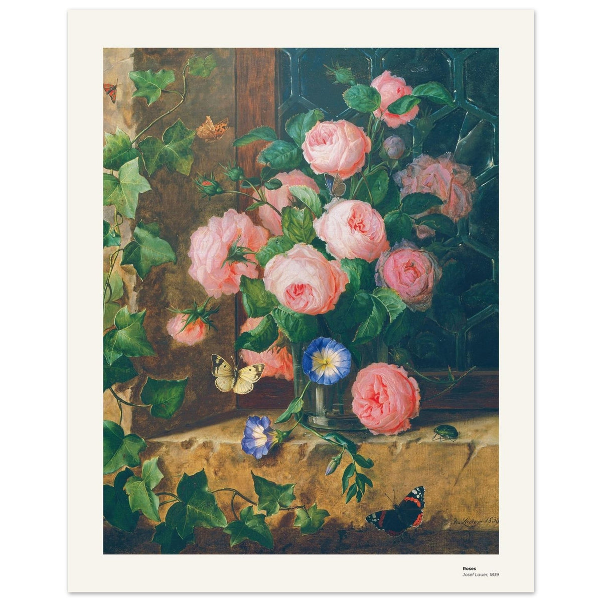 Roses – Josef Lauer, détail de la reproduction