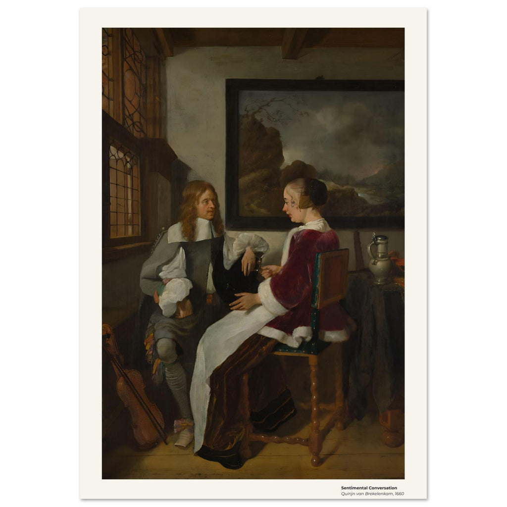 Conversation sentimentale – Quirijn van Brekelenkam, détail de la reproduction