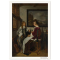 Conversation sentimentale – Quirijn van Brekelenkam, détail de la reproduction