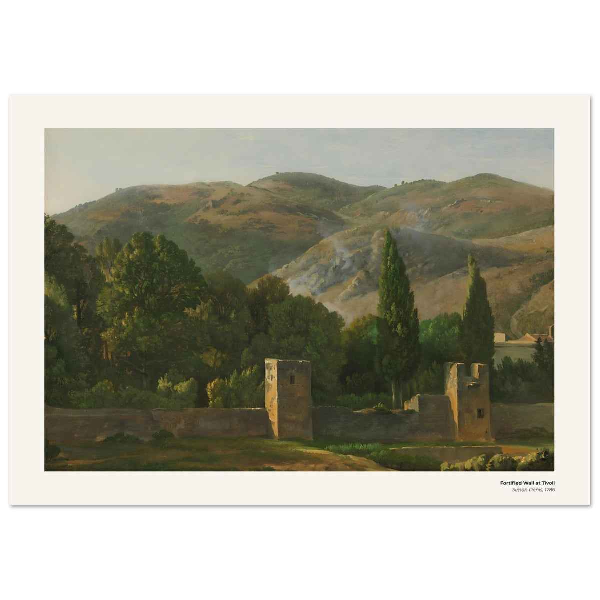 Mur fortifié à Tivoli – Simon Denis, reproduction d'art