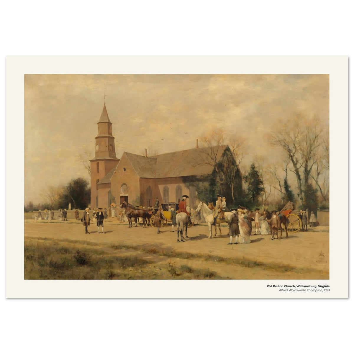 Vieille église Bruton, Williamsburg, Virginie – Alfred Wordsworth Thompson, détail de la reproduction