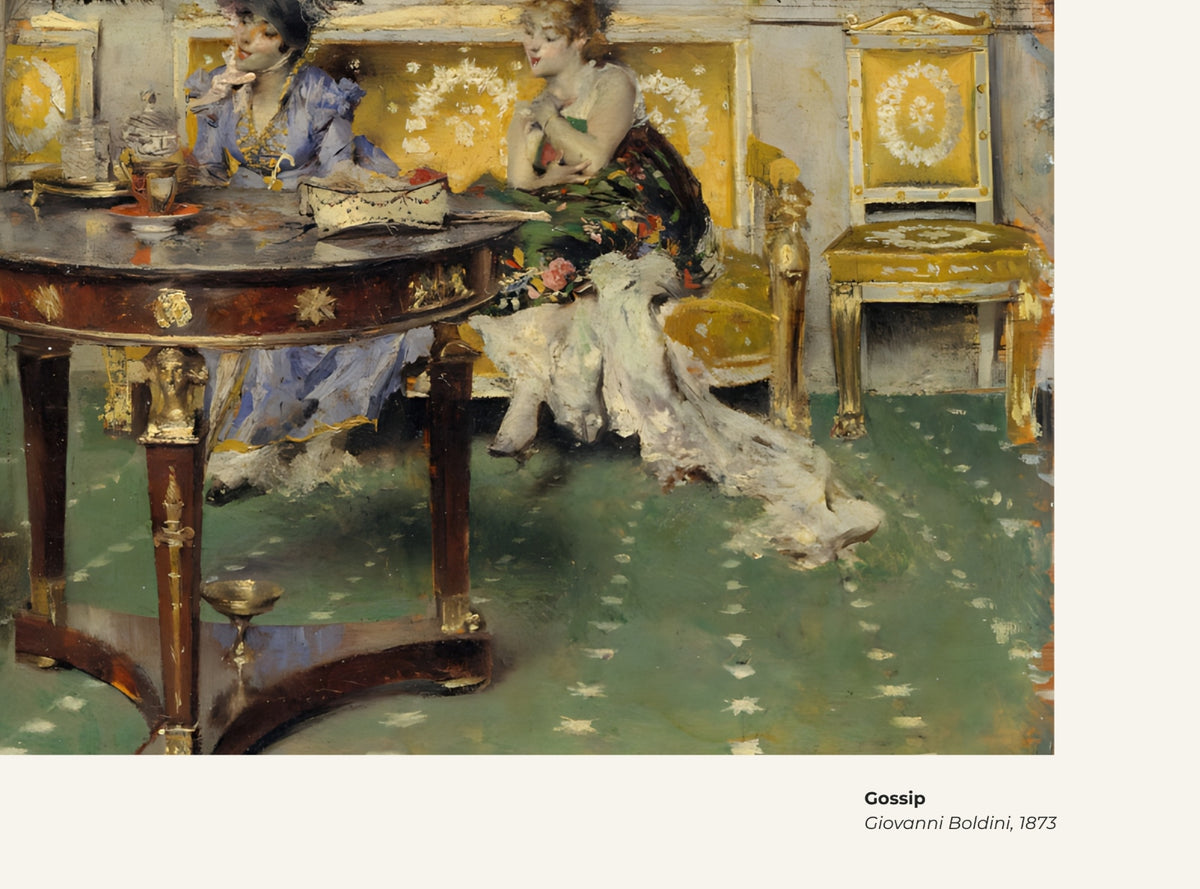 Potins – Giovanni Boldini, avec légende titre et artiste
