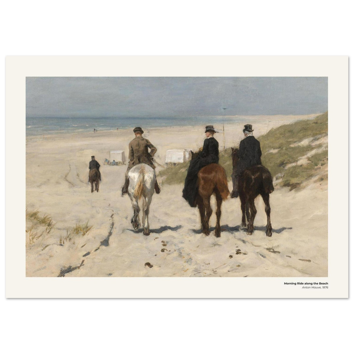 Promenade matinale à cheval le long de la plage – Anton Mauve, détail de la reproduction