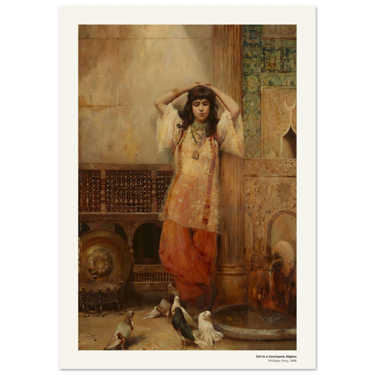 Jeune fille dans une cour, Alger – Philippe Pavy, reproduction d'art