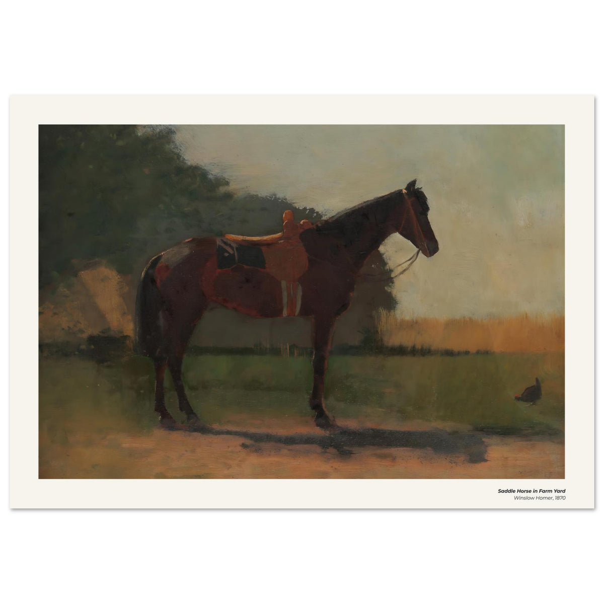 Cheval de selle dans la cour de la ferme – Winslow Homer, détail de la reproduction