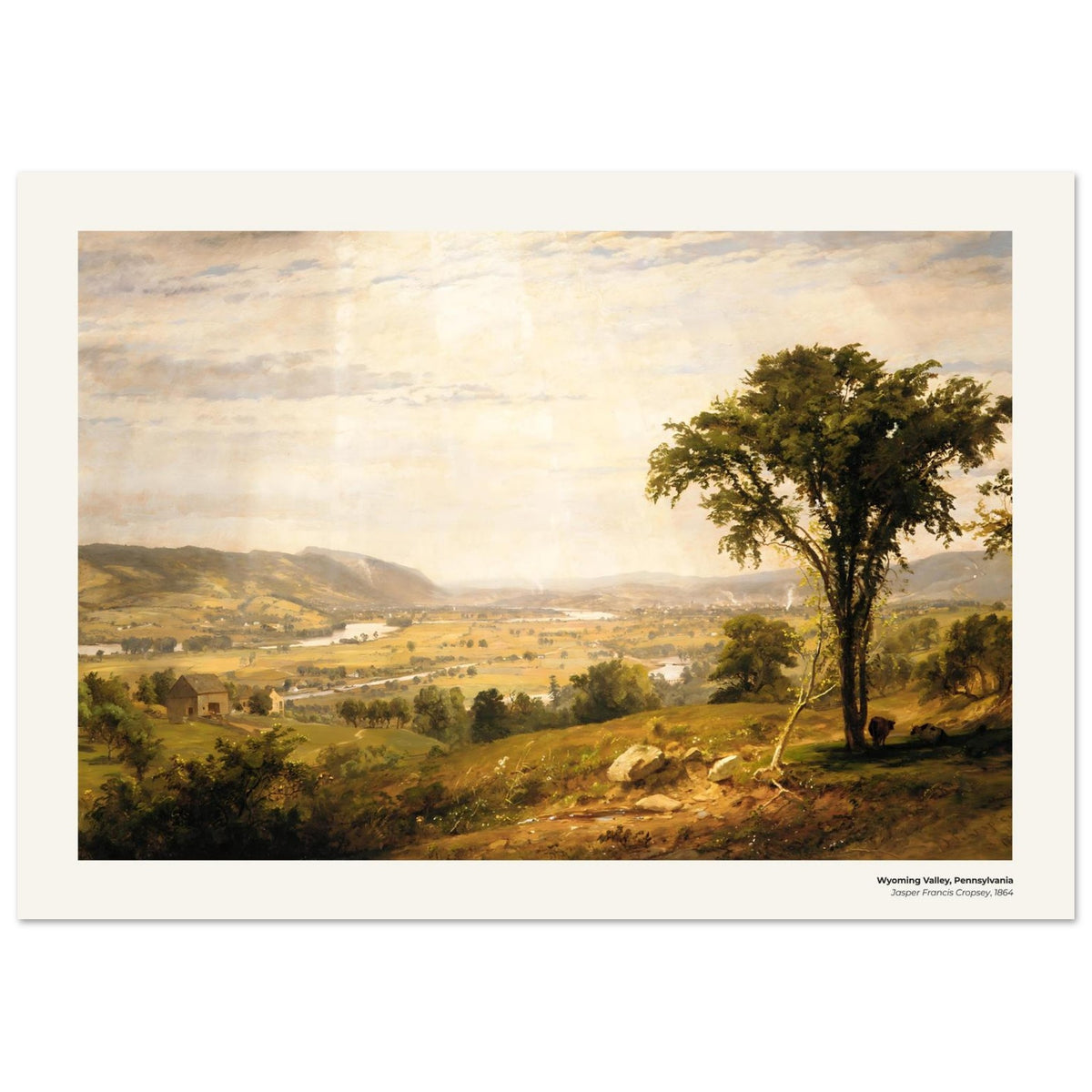 Wyoming Valley, Pennsylvanie – Jasper Francis Cropsey, détail de la reproduction