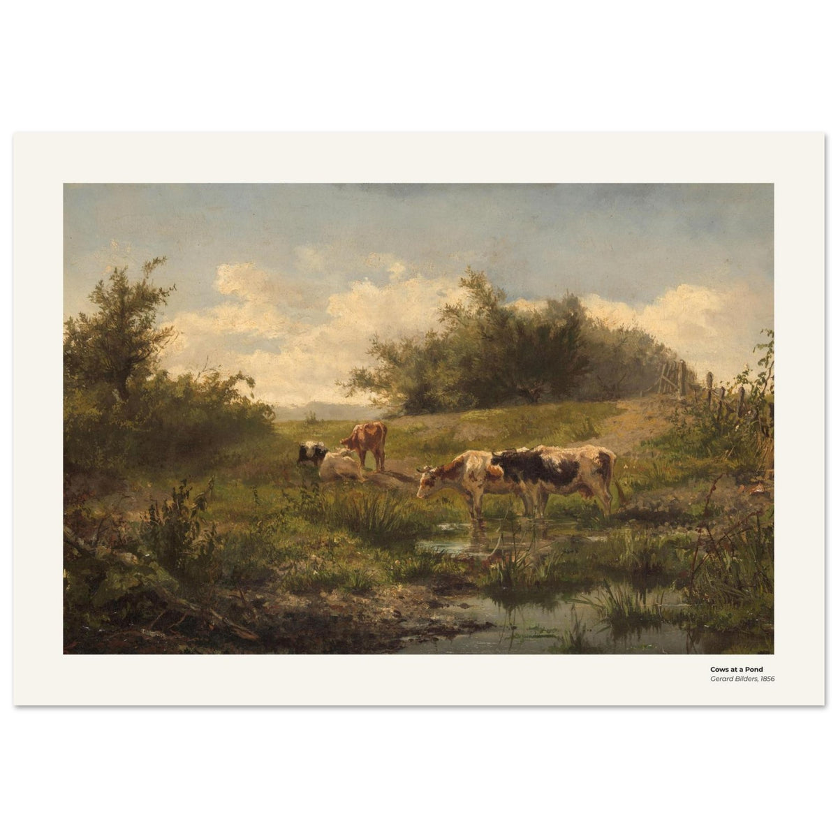 Vaches à la mare – Gerard Bilders, reproduction d'art