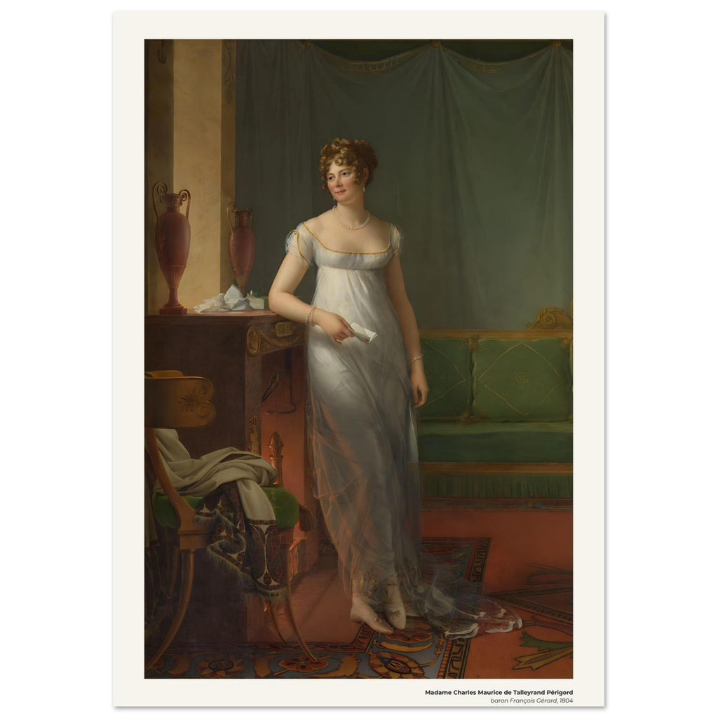 Madame Charles Maurice de Talleyrand Périgord – François Gérard, détail de la reproduction