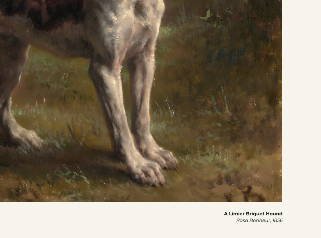 Un limier briquet – Rosa Bonheur, avec légende titre et artiste