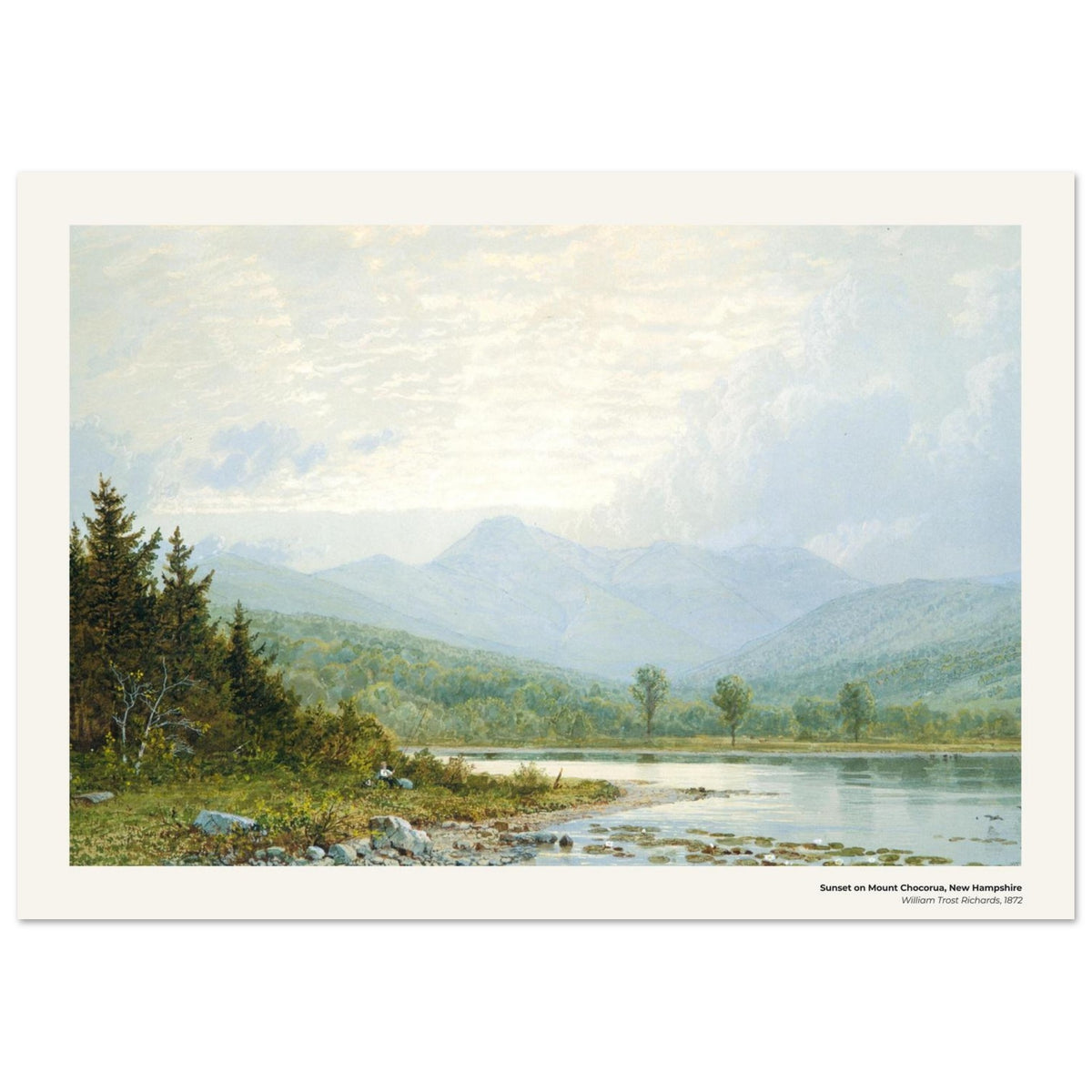 Coucher de soleil sur le mont Chocorua, New Hampshire – William Trost Richards, détail de la reproduction