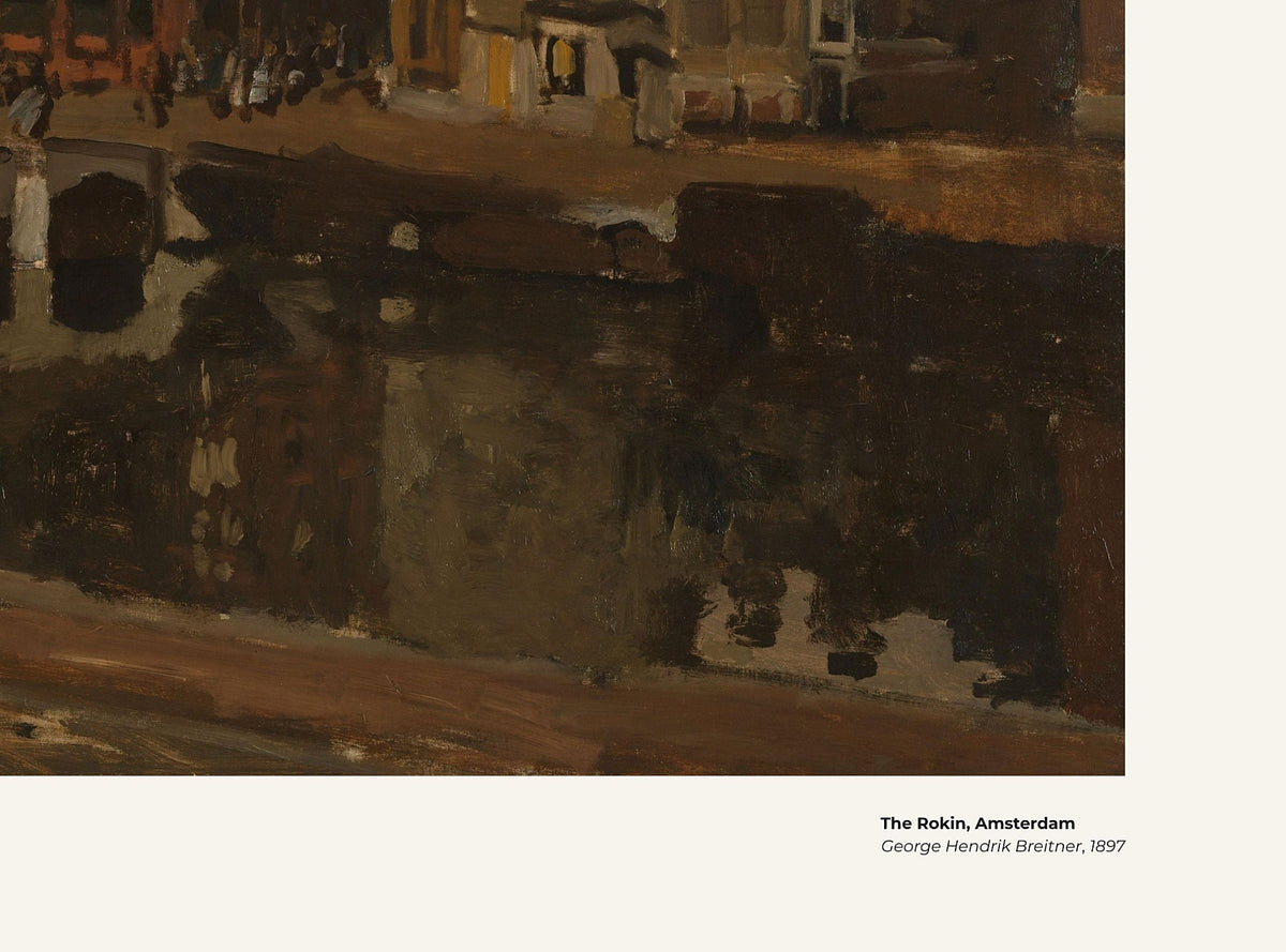 Le Rokin, Amsterdam – George Hendrik Breitner, avec légende titre et artiste
