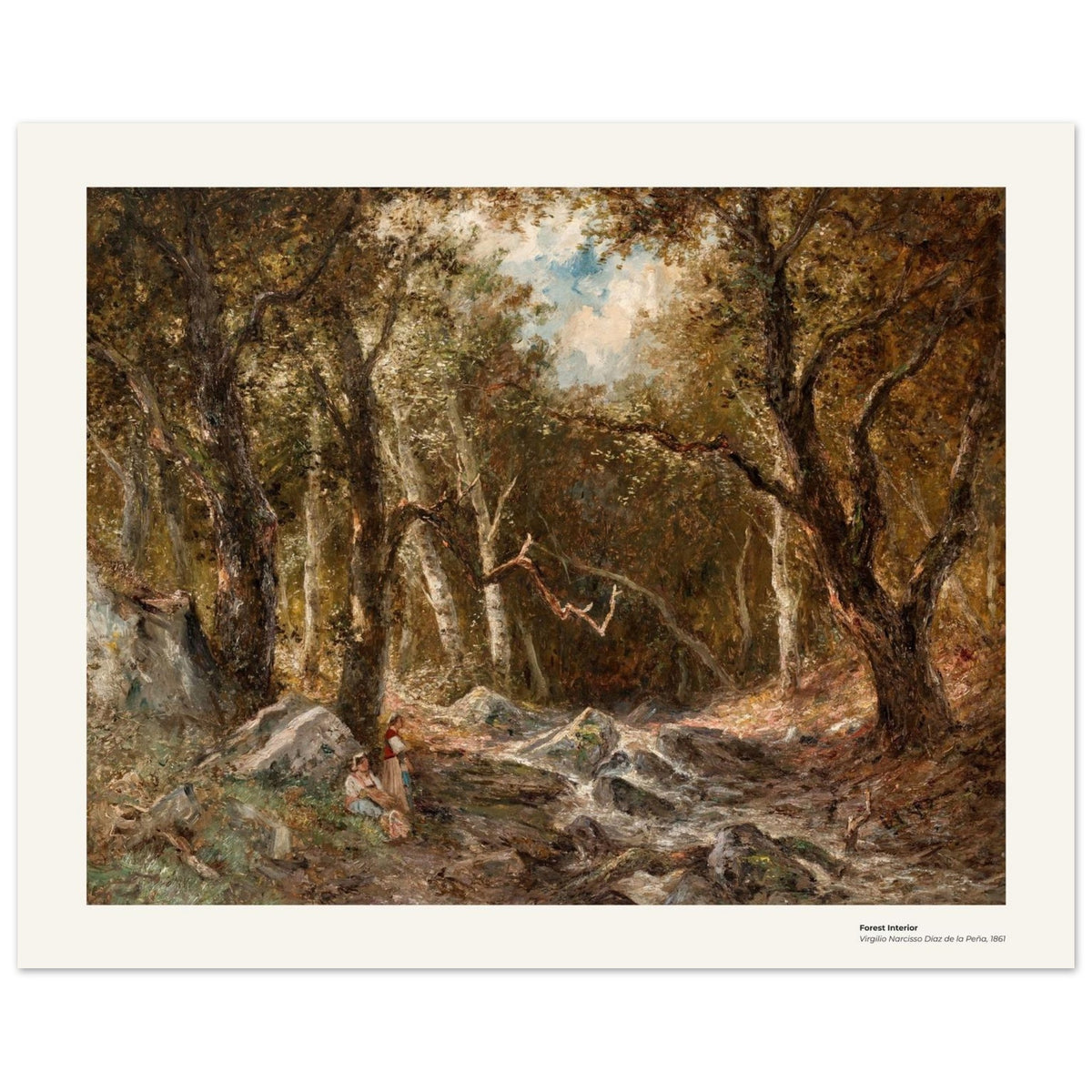 Intérieur de forêt – Narcisse Virgilio Díaz de la Peña, détail de la reproduction