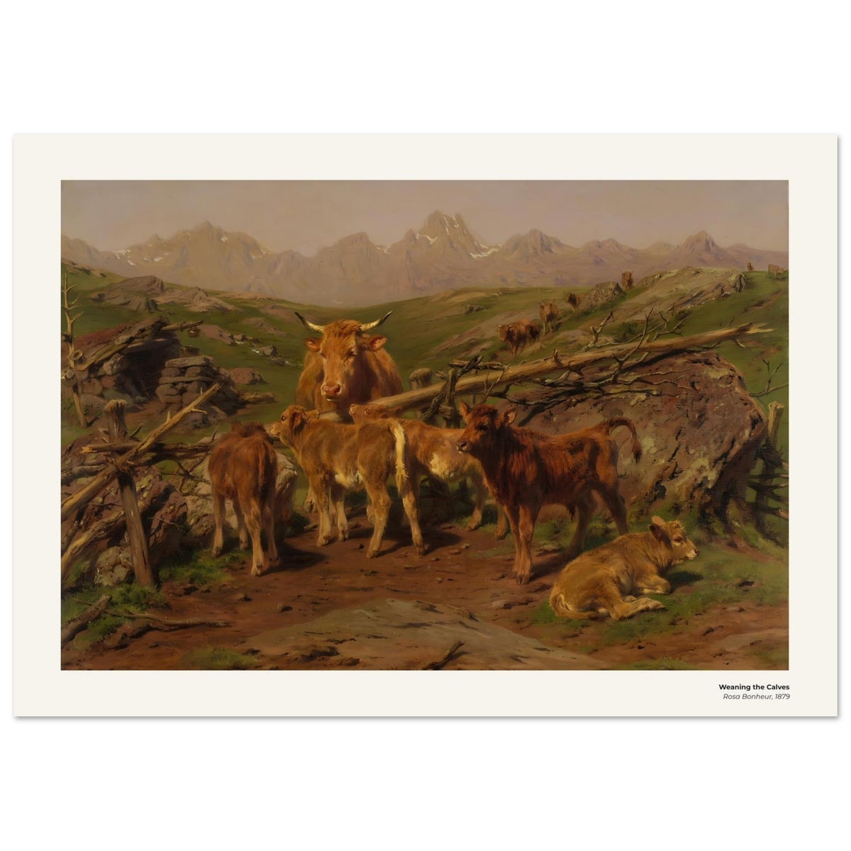 Le sevrage des veaux – Rosa Bonheur, détail de la reproduction
