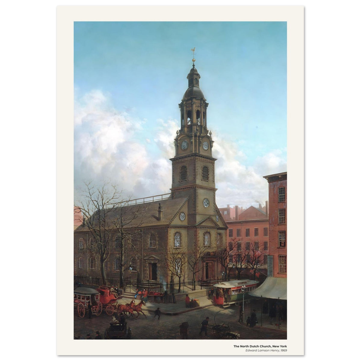 L'église North Dutch, New York – Edward Lamson Henry, détail de la reproduction