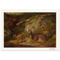Une biche et deux faons – Arthur Fitzwilliam Tait, détail de la reproduction