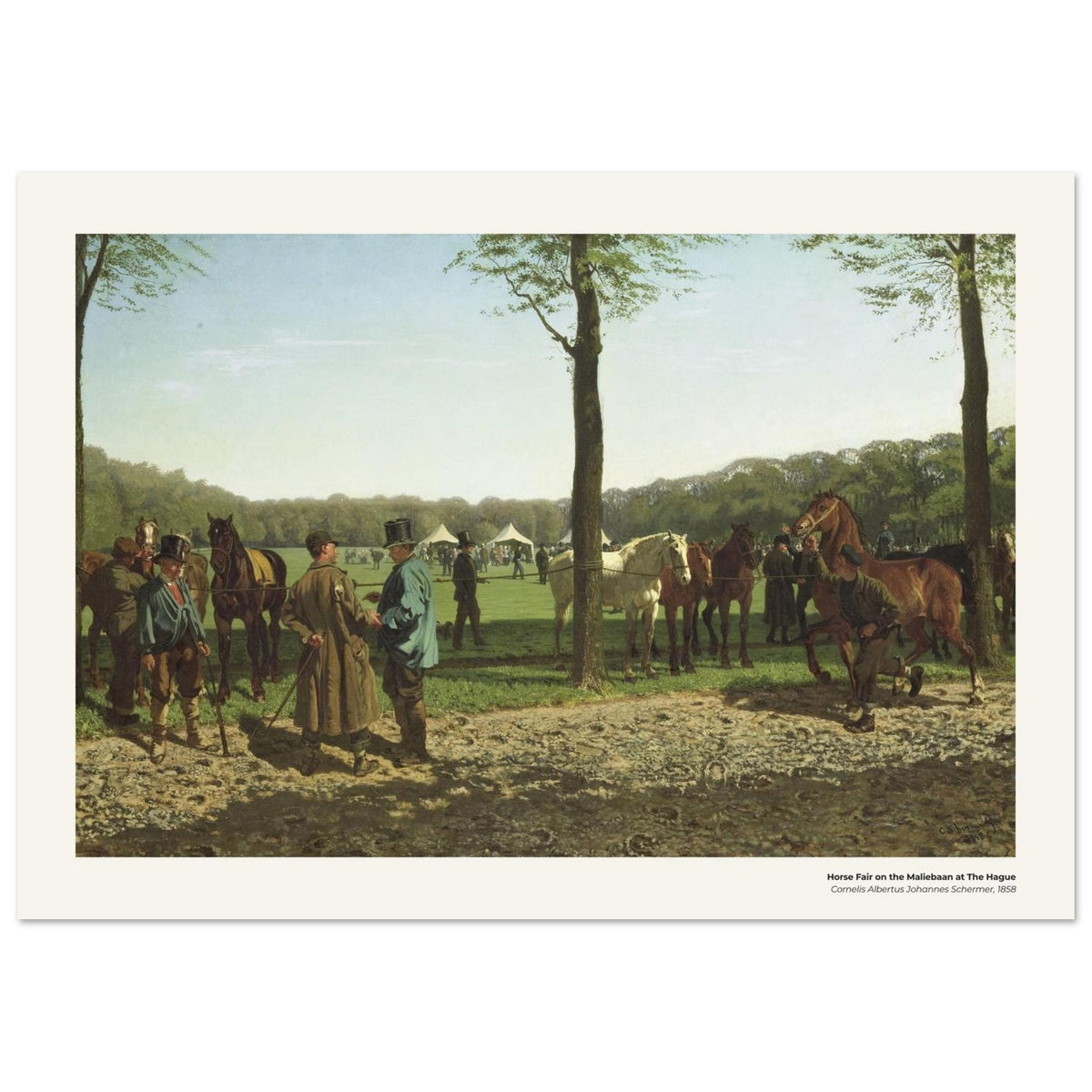 Foire aux chevaux sur la Maliebaan à La Haye – Cornelis Albertus Johannes Schermer, détail de la reproduction