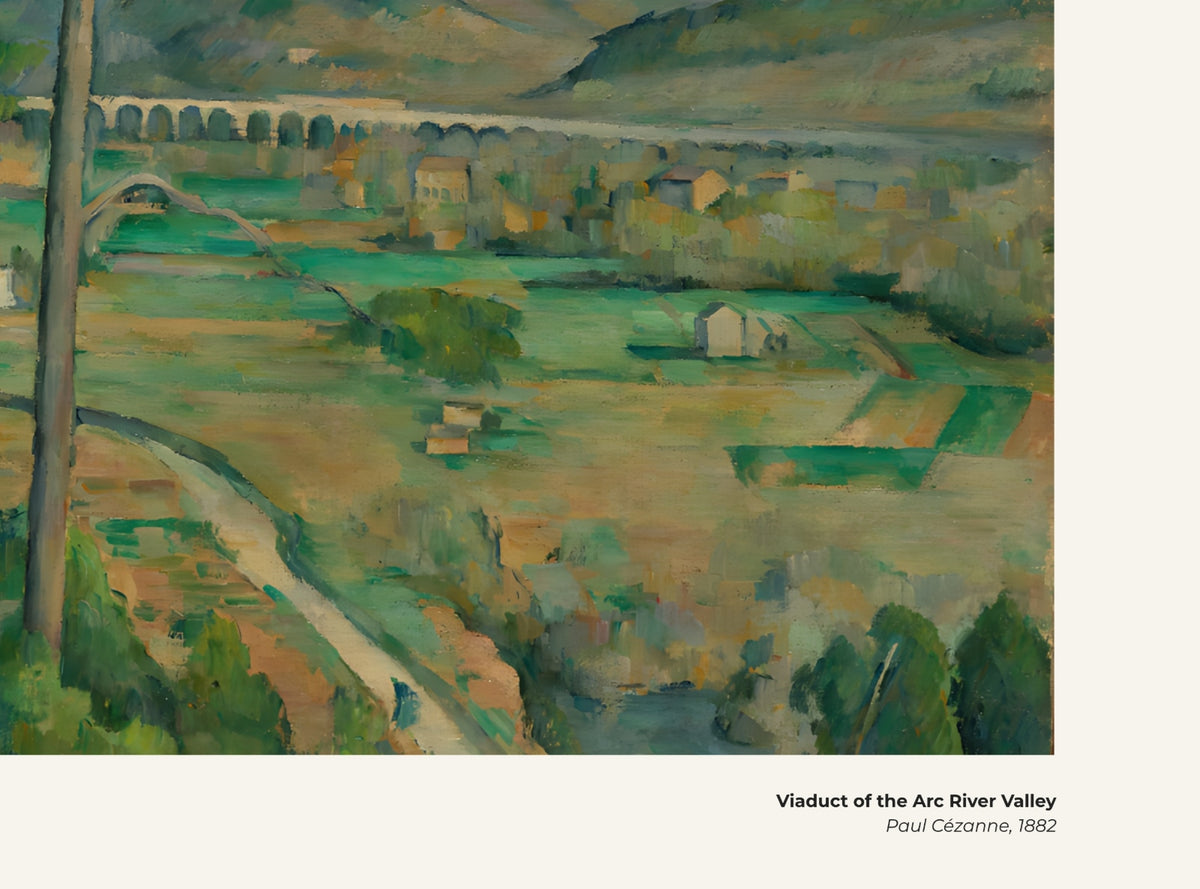 Viaduc de la vallée de l'Arc – Paul Cézanne, avec légende titre et artiste