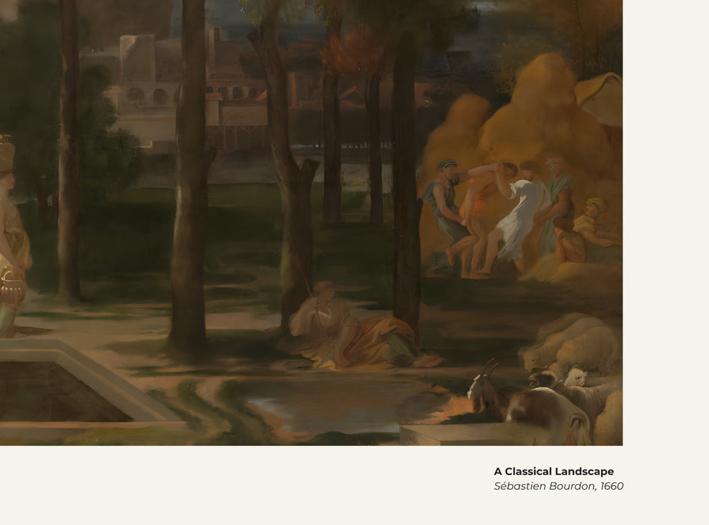 Un paysage classique – Sébastien Bourdon, avec légende titre et artiste