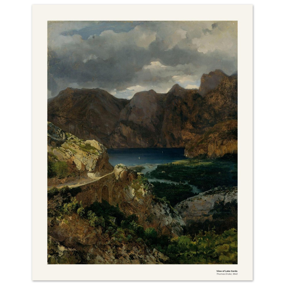 Vue sur le lac de Garde – Thomas Ender, reproduction d'art