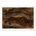 Tigre au repos – Antoine-Louis Barye, détail de la reproduction