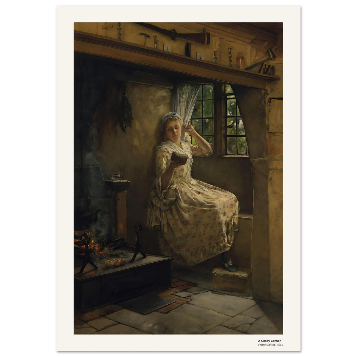 Un coin douillet – Frank Millet, détail de la reproduction