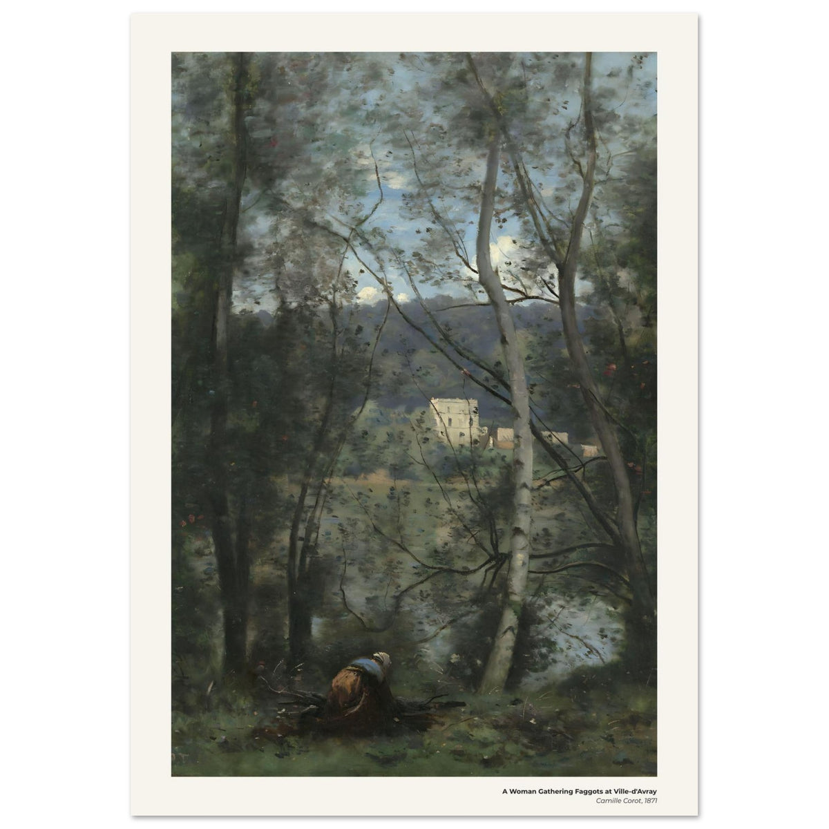 Femme ramassant des fagots à Ville-d'Avray – Camille Corot, détail de la reproduction