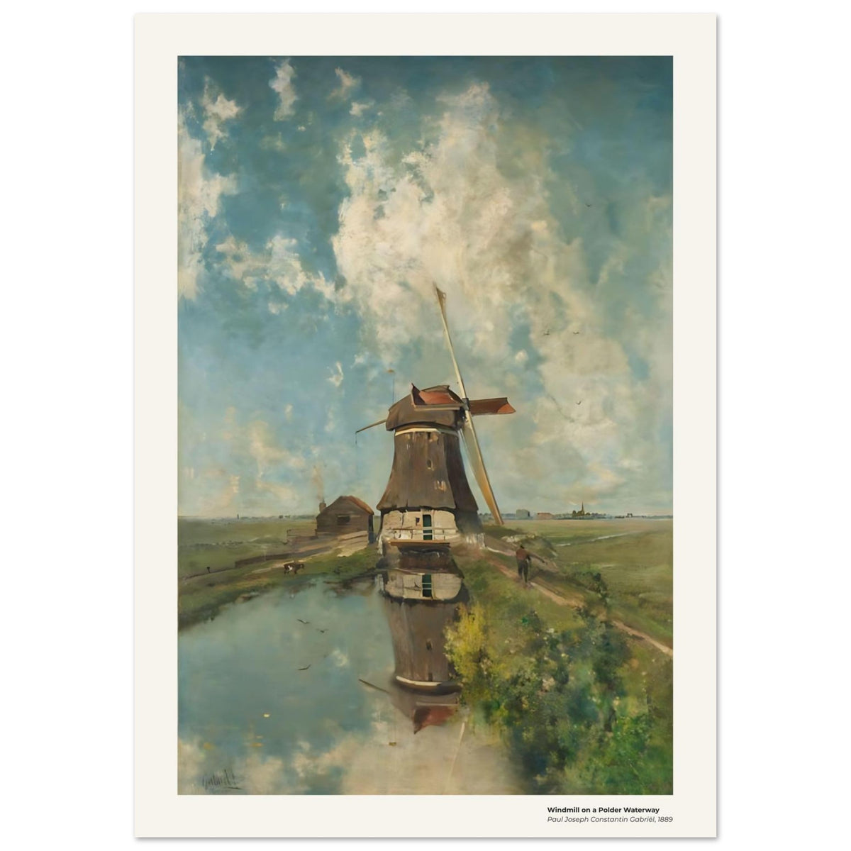 Moulin à vent sur un canal de polder – Paul Joseph Constantin Gabriël, reproduction d'art