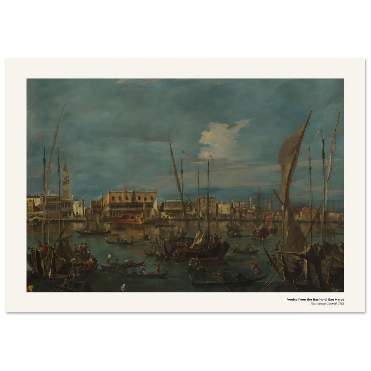 Venise depuis le Bacino di San Marco – Francesco Guardi, détail de la reproduction