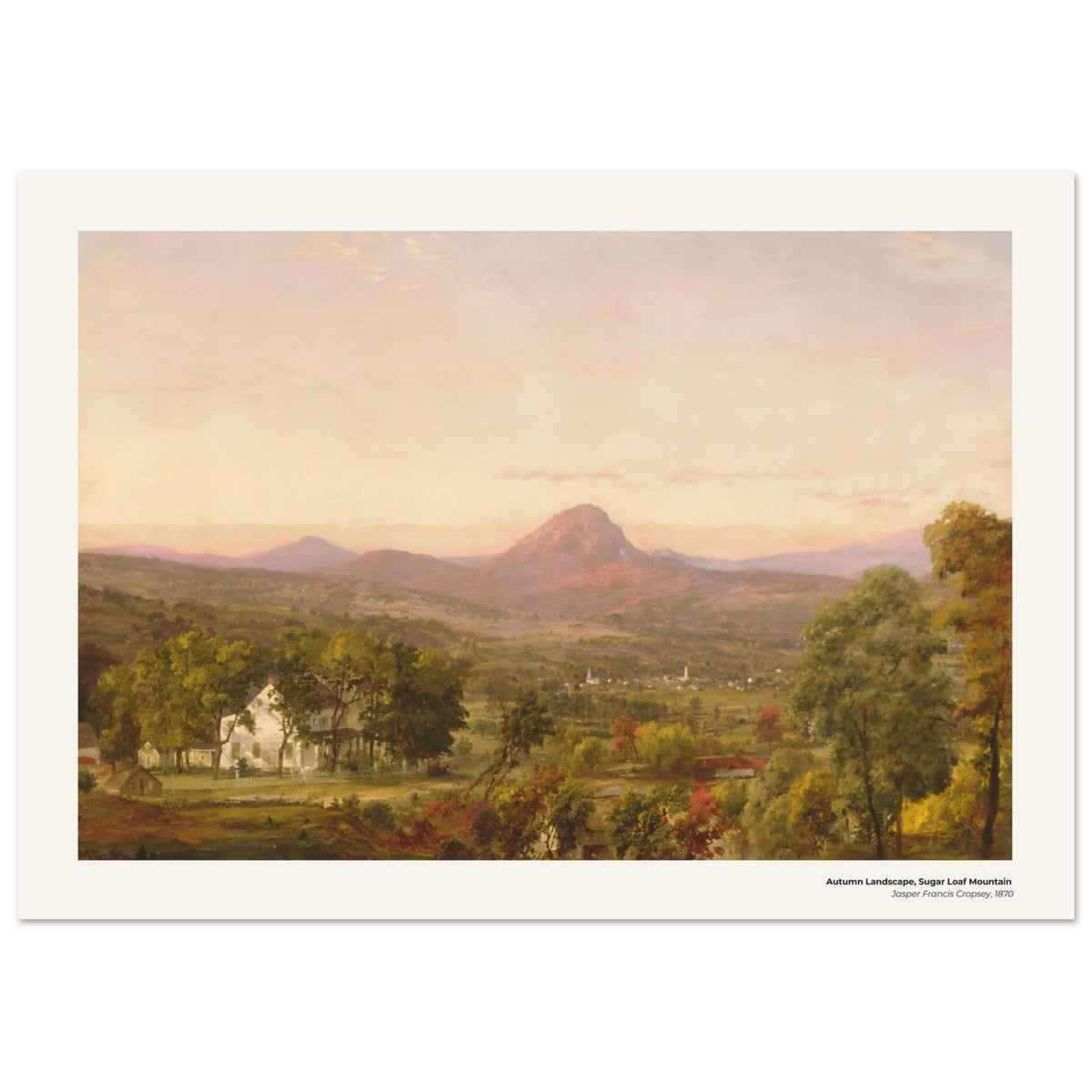 Paysage d'automne, mont Pain de Sucre – Jasper Francis Cropsey, détail de la reproduction