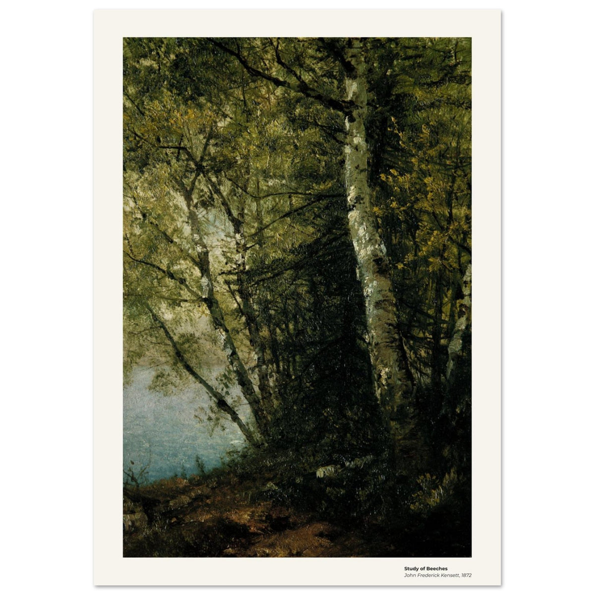 Étude de hêtres – John Frederick Kensett, détail de la reproduction